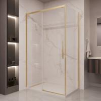 Душевой уголок прямоугольный VSR-1ST9013CLG 1300х900 профиль брашированное золото стекло прозрачное VINCEA