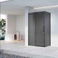 Душевой уголок прямоугольный VSR-4CN8016CGB 1600x800 профиль черный стекло тонированное VINCEA