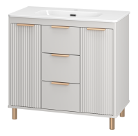 RISACCA crema - 90 Тумба напольная 2 дв.3 ящ.. мат. эмаль + раковина УТ000025681 Brevita