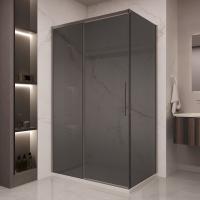 Душевой уголок прямоугольный VSR-1ST9012CGGM 1200х900 профиль вороненая сталь стекло тонированное VINCEA
