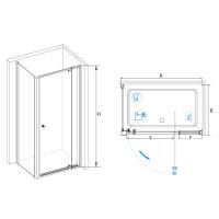 Душевой уголок RGW PA-44 (PA-02 + Z-050-1) прямоугольный   80*100*185 41084480-011 профиль Хром стекло Прозрачное 6 мм RGW