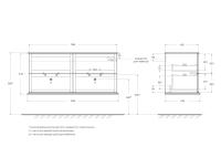 Тумба под раковину с 4-мя выдвижными ящиками  TIFFANY 120x46x55 Verde opaco 55332 CEZARES