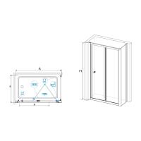 Душевой уголок RGW CL-41 (CL-21 + Z-050-1) прямоугольный   90* 80*185 04094198-011 профиль Хром стекло Прозрачное 4 мм RGW