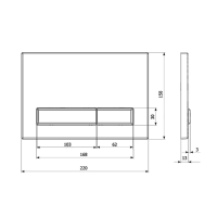 Кнопка смыва Veconi Square Design  150х220х13 VFSD003BLG VECONI