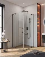 Душевой уголок прямоугольный.     SLIDER-AH-2-90/100-100/110-C-GM (900-1000)x(1000-1100)x1950 Cezares