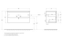 База под керамическую раковину подвесная с двумя выкатными ящиками ETNA-1000-2C-SO-WO-P BelBagno