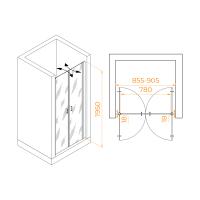 Душевая дверь RGW PA-104Gb  90*195 060810409-16 профиль Золото стекло Прозрачное 6 мм RGW