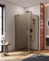 Душевой уголок прямоугольный.     SLIDER-AH-1-90-90/100-BR-GM (900-1000)x900x1950 Cezares