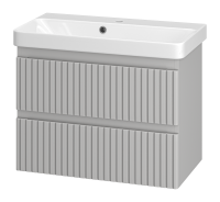 VICTORY - 70 Тумба подвесная с 2 ящ. серый шелк + раковина УТ000025789 Brevita