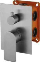 Встраиваемый смеситель для душа с переключателем (3-х функциональный), нержавеющая сталь, исполнение сатин  NOV-SDM-IN BelBagno