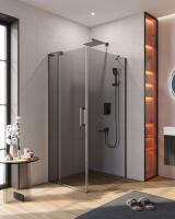 Душевой уголок прямоугольный.     SLIDER-AH-1-90-80/90-GRIGIO-GM (800-900)x900x1950 Cezares